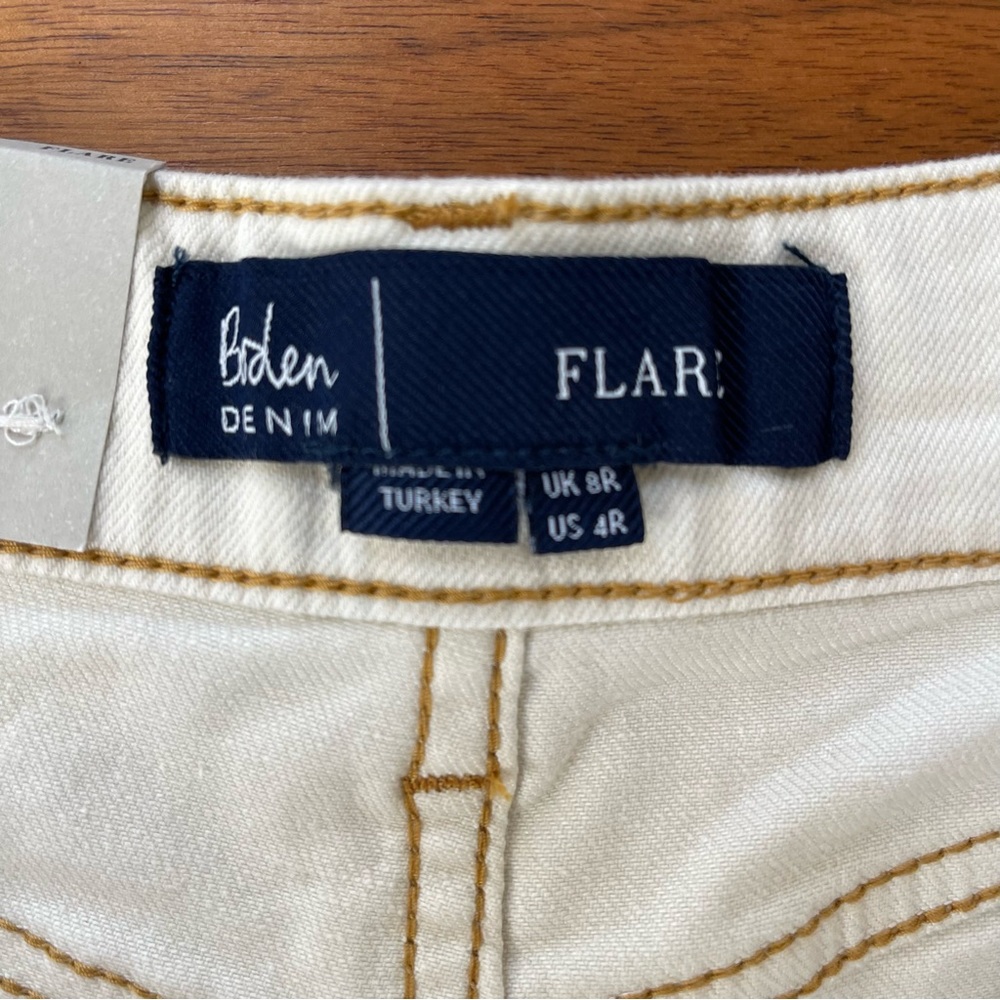 Boden Women’s High Waist Smart Flare Jeans in Ecru US Size 4 R - Picture 5 of 16